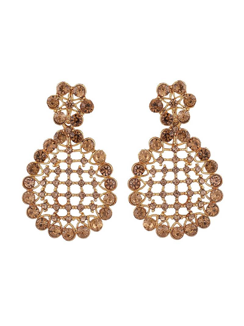 Styylo Fashion Gold-Plated & LCT AD-Studded & Stylish Jewellery Set with Earring Maangtika