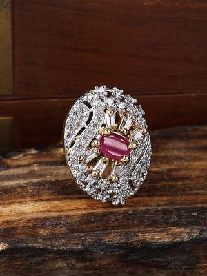 Styylo Fashion Designer Collection Alloy Cubic Zirconia Gold Plated Ring 1