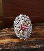 Styylo Fashion Designer Collection Alloy Cubic Zirconia Gold Plated Ring