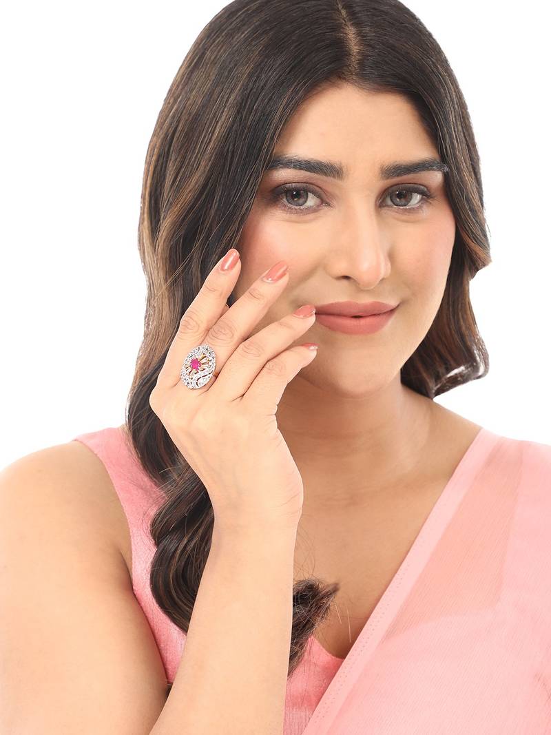 Styylo Fashion Designer Collection Alloy Cubic Zirconia Gold Plated Ring