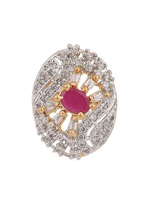 Styylo Fashion Designer Collection Alloy Cubic Zirconia Gold Plated Ring 3