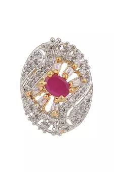 Styylo Fashion Designer Collection Alloy Cubic Zirconia Gold Plated Ring