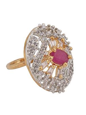 Styylo Fashion Designer Collection Alloy Cubic Zirconia Gold Plated Ring 4