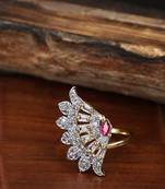 Styylo Fashion Stylish Cubic Zirconia Studded Adjustable Gold-Plated Classy Ring