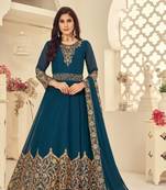BLUE COLOR DESIGNER HEAVY GEORGETTE WITH CORDING WORK SALWAR SUIT