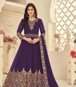 PURPLE COLOR DESIGNER HEAVY GEORGETTE WITH CORDING WORK SALWAR SUIT