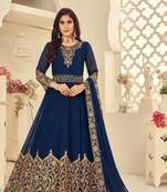 BLUE COLOR DESIGNER HEAVY GEORGETTE WITH CORDING WORK SALWAR SUIT