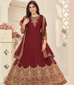RED COLOR DESIGNER HEAVY GEORGETTE WITH CORDING WORK SALWAR SUIT