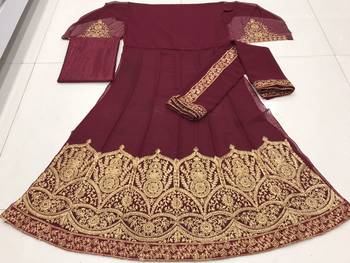 RED COLOR DESIGNER HEAVY GEORGETTE WITH CORDING WORK SALWAR SUIT 4