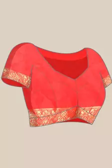Red Kota Lichi Golden Zari Ethnic Motif Banarasi StyleContemporary Woven Design Saree With Running Blouse Piece