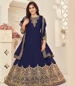 BLUE COLOR DESIGNER HEAVY GEORGETTE WITH CORDING WORK SALWAR SUIT