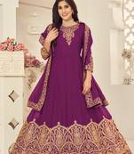 PURPLE COLOR DESIGNER HEAVY GEORGETTE WITH CORDING WORK SALWAR SUIT
