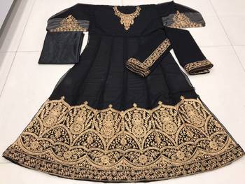 BLACK COLOR DESIGNER HEAVY GEORGETTE WITH CORDING WORK SALWAR SUIT 3