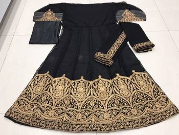 BLACK COLOR DESIGNER HEAVY GEORGETTE WITH CORDING WORK SALWAR SUIT 4