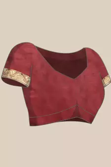Maroon Kota Lichi Golden Zari Ethnic Motif Banarasi StyleContemporary Woven Design Saree With Running Blouse Piece
