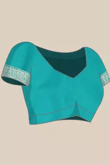 Green Woven Jacquard Saree With Blouse