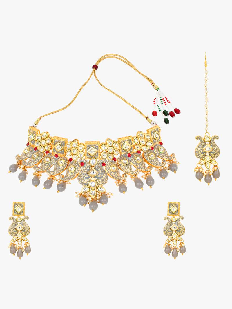 Steorra Jewels Traditional Necklace Set For Women