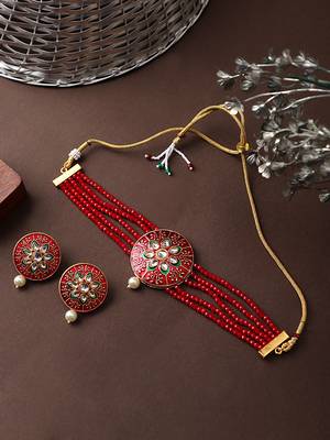 Steorra Jewels Traditional Necklace Set For Women 1