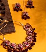 Steorra Jewels Traditional Necklace Set For Women
