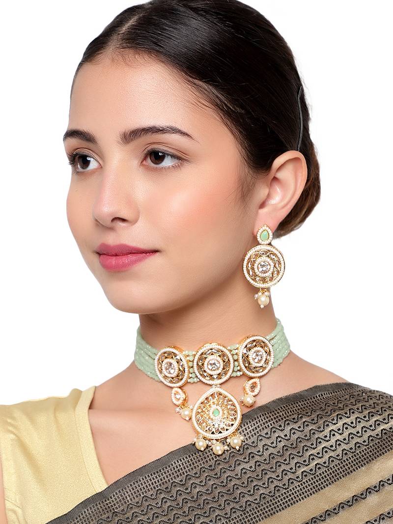 Steorra Jewels Traditional Necklace Set For Women