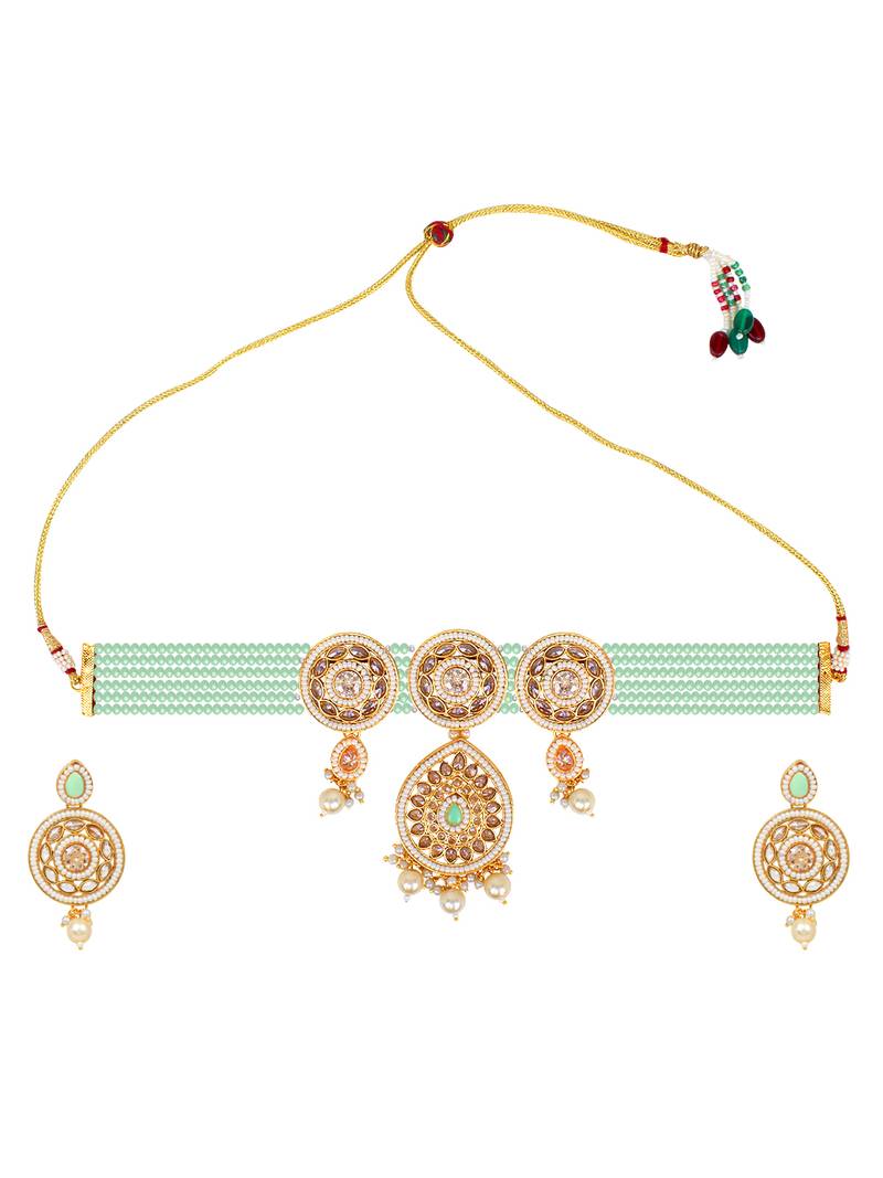 Steorra Jewels Traditional Necklace Set For Women