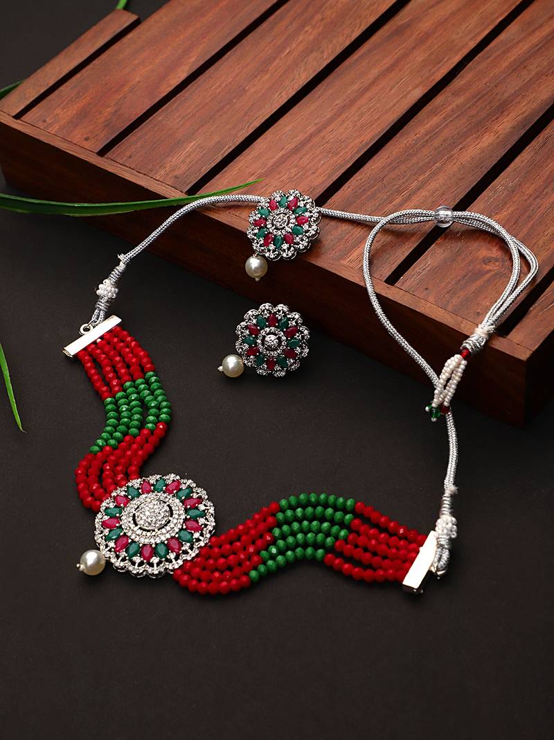 Steorra Jewels Traditional Necklace Set For Women