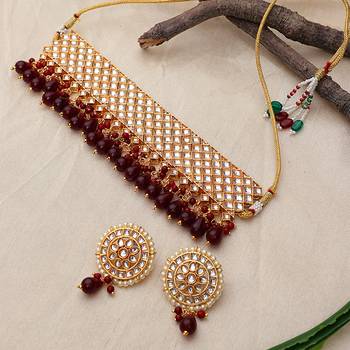 Steorra Jewels Traditional Necklace Set For Women 2