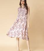 Off-white printed cotton maxi-dresses