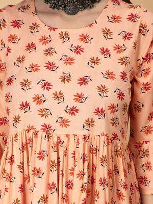 Peach printed rayon ethnic-kurtis 5