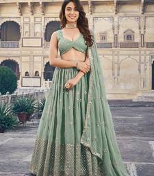 Mint Green Lehenga Choli Set for Women