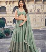 Mint Green Lehenga Choli Set for Women