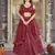 Maroon  Georgette Semi-Stitched Lehenga and Unstitched Blouse With Dupatta