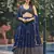 Navy Blue Georgette Semi-Stitched Lehenga and Unstitched Blouse With Dupatta