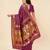 Wine Woven Silk Blend Saree With Blouse