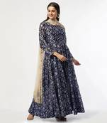 Printed Anarkali With Embroidered Dupatta