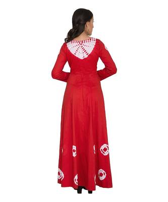 Red Tye And Dye Shibori Cotton Kurta With Dupatta 2