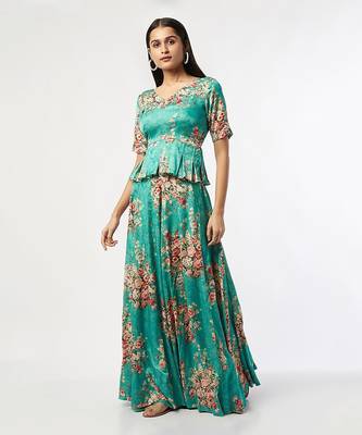 Lehenga With Pleated Top 1