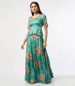 Lehenga With Pleated Top