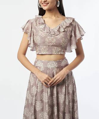 Skirt With Fril Lcrop Top 4