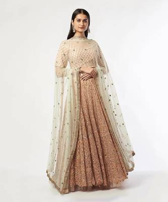 Pink Embroidred Lehenga Set 1