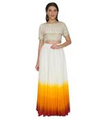 Shaded Ggt Skirt With Sequins Embroidered Crop Top