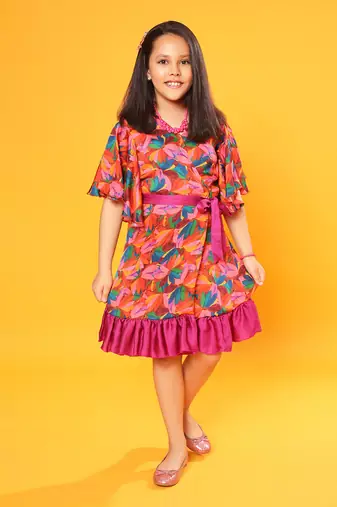 Floral Print Wrap Dress