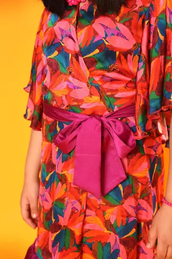 Floral Print Wrap Dress