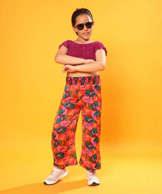Crop Top with Floral Print Pant 1