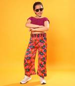 Crop Top with Floral Print Pant