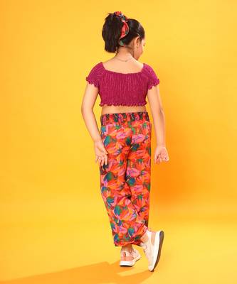 Crop Top with Floral Print Pant 4