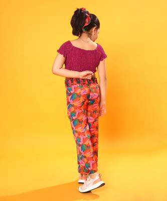 Crop Top with Floral Print Pant 5