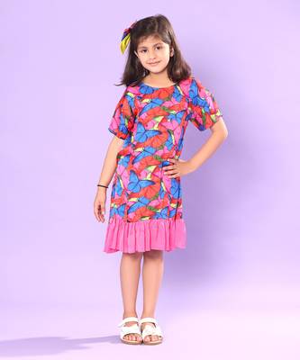 Butterfly Print  Tiered Dress 1
