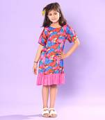 Butterfly Print  Tiered Dress