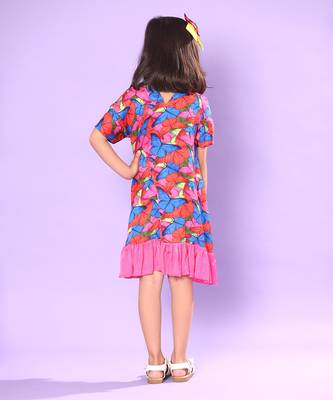 Butterfly Print  Tiered Dress 4